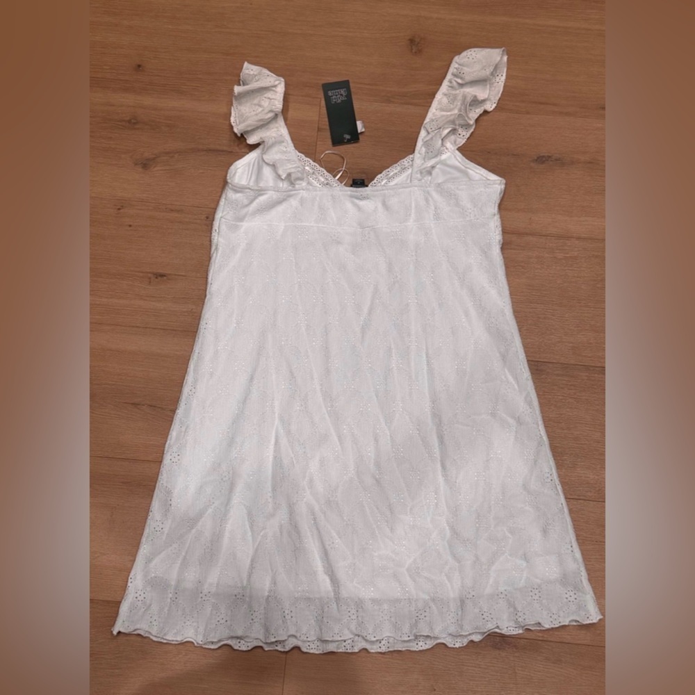 NWT Wild Fable White Eyelet Babydoll Dress Cottagecore Coquette Medium - Picture 7 of 13